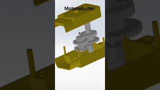 diseño de un motor reductor en solidworks 3danimation 3dmodeling 3ddrawing [upl. by Lyrred]