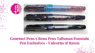 Gourmet Pens x Benu Pen Talisman Collaboration Fountain Pens  Unicorns amp Raven [upl. by Arihas]