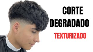 Corte degradado para hombre texturizado TUTORIAL DE BARBERIA ✅ [upl. by Ymac]