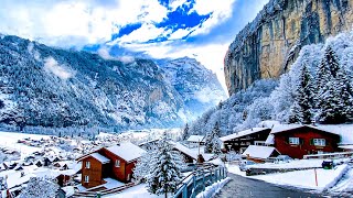 Lauterbrunnen Switzerland 4K 🇨🇭 The MOST Beautiful Village in Winter ❄️️ [upl. by Uel341]