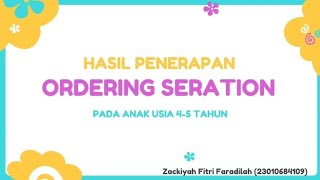 Implementasi Kegiatan Dirumah dengan tema quotOrdering Seriationquot 2023E [upl. by Norac]