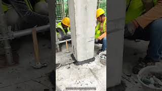 Injection of reinforced concrete columns is intended to strengthen structures [upl. by Aleyam888]