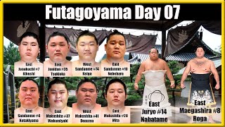 Grand Sumo Day 07 Futagoyama Nov2024 Kikuch Tsukiok Keiga Nobehara Kotakiyama Wakamiyabi Denuma Mita [upl. by Lanny647]