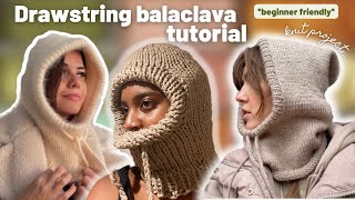 Drawstring Balaclava Tutorial beginner friendly [upl. by Neehsar1]