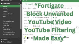 How to Block Unwanted YouTube Videos on FortiGate Firewall [upl. by Mccomb679]