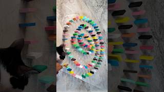 🎉😻🌈Most satisfying domino spiral effect with catAsmr domino bricks domino spiral domino asmr [upl. by Chui478]