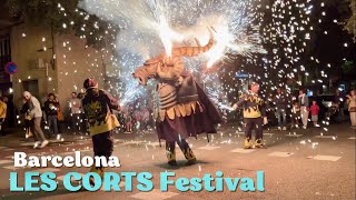 Barcelona Festa Major de Les Corts 2024  Fireworks Show at Les Corts Festival [upl. by Minoru]