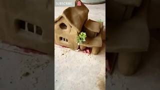 Beautiful miniature Hut Housemaking house with clay viralshort diy youtubeshorts [upl. by Eillor]