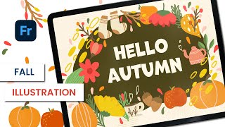 Fall Illustration with Adobe Fresco [upl. by Leirraj]