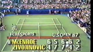 Slobodan Zivojinovic vs J McEnroe US Open 1987  1718 [upl. by Gussi757]