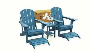 5Piece Reclining Adirondack Chair Set Assembly Guide A101007001 [upl. by Seftton]