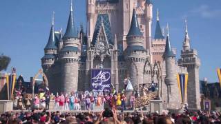 Walt Disney 40th Anniversary Celebration at Magic Kingdom Cinderella Castle [upl. by Llenrup]