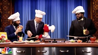 Elmo Cooks Waffle Grilled Cheese with Jimmy Fallon [upl. by Anire762]