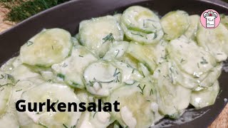 Besten Gurkensalat mit DillJoghurt Dressing selber machen [upl. by Siusan]