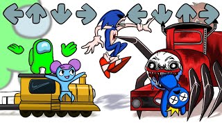 Mini Crewmate Sonic Sky and Pibby Kills ChooChoo Charles  Among Us Animation [upl. by Rogers]