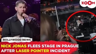 Nick Jonas RUSHED OFF stage after laser targeted him during his Prague concert video goes VIRAL [upl. by Mignonne]