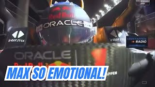 Max Verstappen so EMOTIONAL on the radio after Winning his 4th F1 World Champion LasVegasGP [upl. by Tansy]