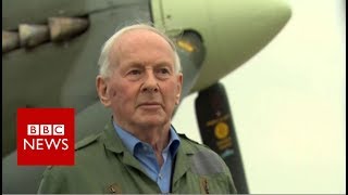 Luftwaffe ace flies in Spitfire  BBC News [upl. by Rebmat697]