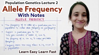 Allele frequency  Gene frequency  Easiest explanation  Readymade notes for exam [upl. by Cupo357]