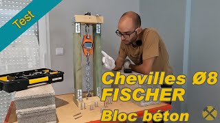 Test  Chevilles Fischer Ø8 dans bloc béton plein [upl. by Noma672]