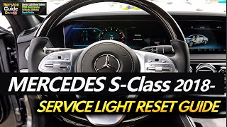 Mercedes SClass 2018 2019 2020 2021  Service Light Reset [upl. by Quartis]