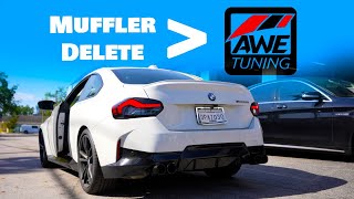 2024 BMW M240i Muffler delete  BEAST  Quad M performance Carbon fiber tips [upl. by Balfore753]