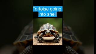 Tortoise going into shellshortsshortvideos animals tortoise funnykids [upl. by Alakim249]