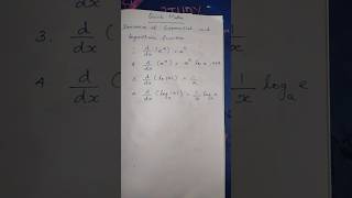 Derivative of Exponential and Logarithmic Functions differentiations logarithm logarithmic [upl. by Enitsyrk]