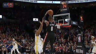 Damian Lillard INSANE Game Tying Three vs Warriors [upl. by Glendon]