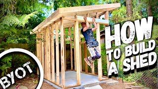 BUILDING A LEAN TO SHED  START TO FINISH Part 1 of 2 [upl. by Fadil]