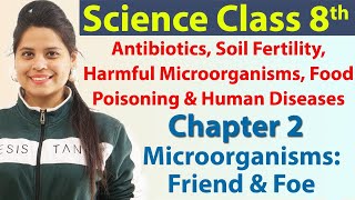 Antibiotics Soil Fertility Harmful Microorganisms Food Poisoning amp Human Diseases Ch  2 CBSE [upl. by Durham]