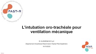 Lintubation orotrachéale pour la ventilation mécanique [upl. by Inami868]