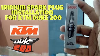 Iridium spark plug for my duke 200  Performance Upgrade [upl. by Cardwell]