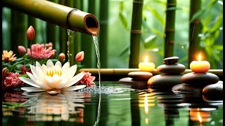 Healing Bamboo Fountain with Gentle Piano 🎶 Relaxing Spa Music for Mind Body Soul Healing Insomnia [upl. by Ainitsirhc]