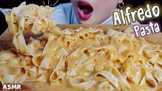 ASMR CREAMY ALFREDO PASTA  EATING CHEESY ALFREDO  ASMR CREAMY CHEESY ALFREDO  ASMR Eater Girl [upl. by Ashling]