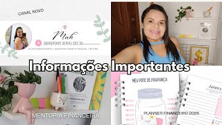 ⚠️ Mentoria Financeira Individual • Planner Financeiro 2025 • Novo Canal e mais ⚠️ [upl. by Kraska]