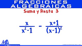 Suma y resta de fracciones algebraicas  Ejemplo 3 [upl. by Balbur]