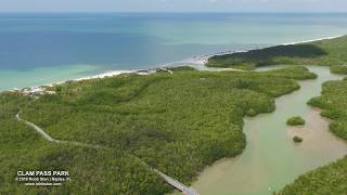 Aerial Video of Clam Pass Beach Park Boardwalk and Clam Pass [upl. by Enitsirhk4]