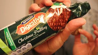 McVitie’s Digestives Christmas Pudding Flavour Biscuit Review  Taste Test [upl. by Alithia248]