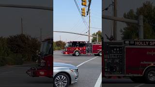 Holly Springs Engine 1 amp Battalion 1 Responding to a Overturned Car [upl. by Eisoj727]