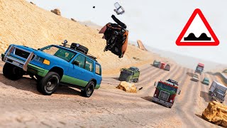 BeamNG Drive  Racing amp Crashing On The Long Wavy Desert Road 4 [upl. by Aeet797]