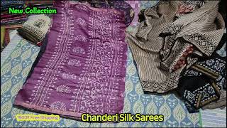 Chanderi Silk Sarees New collection।।Free Shipping।। Todays collection।। Prashant Sarees [upl. by Blum]