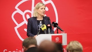 PRESSTRÄFF Socialdemokraternas partistyrelses beslut om partiets säkerhetspolitiska linje [upl. by Duomham]