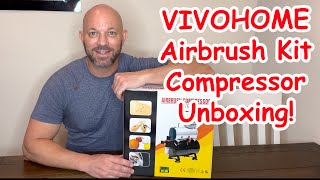 VIVOHOME Airbrush amp Compressor Kit Unboxing and Loudness Test [upl. by Kidder84]