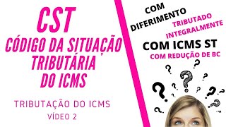 CST do ICMS – Código da Situação Tributária – Tributação do ICMS – Parte 2 [upl. by Yusuk251]