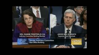 Feinstein Questions Gorsuch Second Round [upl. by Cole]