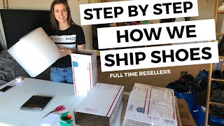 How We Ship Shoes  Full Time Resellers  Poshmark amp Mercari [upl. by Dorin]