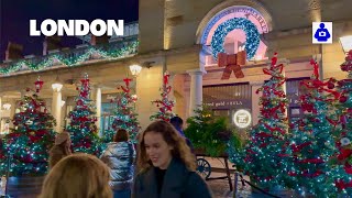 Covent Garden Flurries Of Snow Christmas 2023 ❄️ Magic Christmas in London  London Walking Tour HDR [upl. by Arrait505]