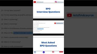 Most Asked BPO Interview Questions shorts [upl. by Hogarth]