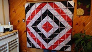 WINTER RAG QUILT 3 LAYER FLANNEL USING HALF SQUARE TRIANGLES [upl. by Neirual]